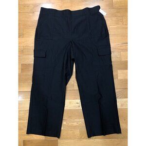 NWT Lane Bryant Mid Rise Straight Leg Pull On Stretch Comfort Black Pant Size 24
